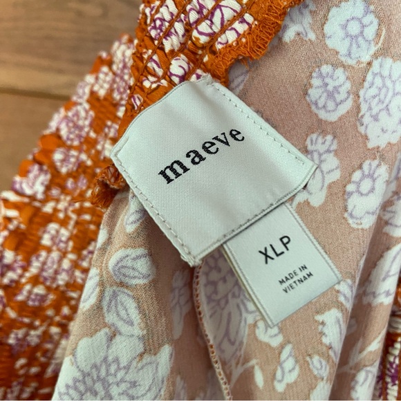 Maeve Saria orangle floral print pull on pants - Picture 6 of 7